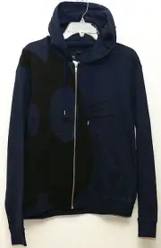 NWT McQ ALEXANDER McQUEEN SWEATSHIRT HOODIE POCKETS BUNNY BLUE SZ L $495
