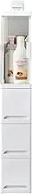 Bathroom Storage Corner Floor Cabinet with Door and Drawers, Bathroom Storage Organizer, Narrow Storage Cabinet Cupboard, Freestanding Tall Cabinet for Living Room, Hallway, Office