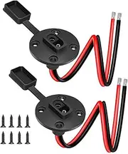 2Pcs Flush-mountable Connectors with Screws Weatherproof SAE Power Socket Sidewall Port for Solar Panels, Motorcycles, Lawn Motors