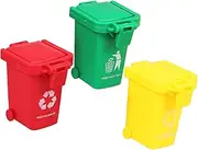 JOINPAYA Educational Mini Trash Can Set 3pcs Boys and Girls Toy Recycling Bin Decorative Storage for Dollhouse School Home