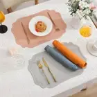 Square Shaped Coffee Place Mat Faux Leather Kitchen Accessories Table