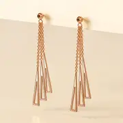 Royal Tassel Rose Gold Layered Earrings
