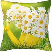 ALLiYa Summer Floral Daisies Flower Double Sided Plush Pillowcase (Multiple Sizes) Pillow Sofa Bed Pillow Interior Decoration Pillow