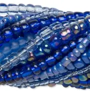 Twenty 14" Strands Blues Glass Seed Bead Mix Approximately 3,300-3,600 Beads
