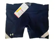 NEW UNDER ARMOUR [S] Women's VOLLEYBALL/Yoga COMPRESSION Shorts-Navy 1222070