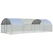 Costway Chicken Coop 7.6x2.8x1.95m Extra Large Cage Run Walk-in Rabbit Hutch Anti-UV, Outdoor Yard Farm