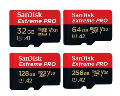 SANDISK A2 A1 EXTREME PRO C10 micro SD SDHC SDXC 256GB 128GB 64GB 32GB 200MB LOT