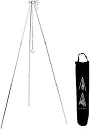 Camping Tripod,Campfire Cooking Dutch Oven Tripod Mini Adjustable Grill Tripod Cooker Campfire Grill Portable Outdoor Cooking Tripod