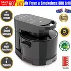 Hoper Layer 2 In 1 Air Fryer & Smokeless BBQ Grill 8 Presets Healthy Cooking