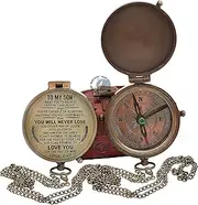 Engraved Brass Compass Gift to My Son/to Our Son/Nautical Gift for Son from Dad/Gift to Son from Mom A Perfect and Unique Gift with Leather Case