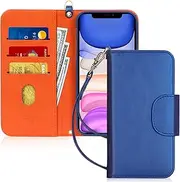 FYY Case for iPhone 11, [Kickstand Feature] Luxury PU Leather Wallet Case Flip Folio Cover with [Card Slots] and [Note Pockets] for Apple iPhone 11 Navy