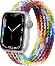 [IXTRA] Lace Braided Solo Loop Compatible With Apple Watch Band 38 40 41 42mm 44 45 46 49mm for Men Women, Stretchy Nylon Elastic Sport Wristband for iWatch Series Ultra1/2 SE 1/2 10 9 8 7 6 5 4 3 2 1
