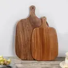 Wood Small Cutting Board With Handle For Bread Fruits Cheese Serving With Hole