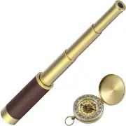 Pirate Monocular Telescope and Pocket Compass Set, 25X30 High Powered Zoomable