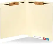 Blue Summit Supplies Heavyweight Manila Fastener File Folders with End Tabs, Reinforced Straight Cut End Tab Folders with 2 Fasteners, Standard Medical File Folders, Letter Size, Manila, 50 Pack
