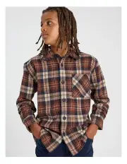 [Bauhaus] Flannelette Shirt in Brown Check