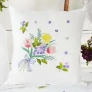 Village Linens™ Tulip & Daffodil Spray Pillow Cover Stamped Embroidery Kit