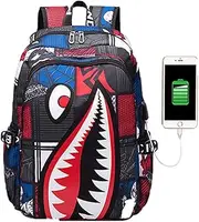 Boys' backpack School Backpack,Stylish backpack with USB port.Laptop Backpack can hold 15.6in Notebook (red)