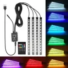 5V 48 LED RGB LED Strip Lights Truck Trailer Car Interior Remote Music Control