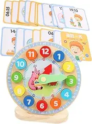 KOMBIUDA Safe Wooden Digital Clock Boys and Girls Creative Learning Toy Number and Shape Recognition for Early Education