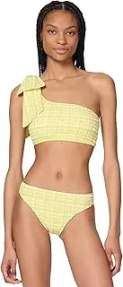 [Kate Spade New York] Women's Ocean Plaid Bow One Shoulder Top