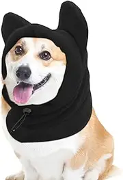 Generic Dog Quiet Snood Ear Cover Fleece Hat | Thickened Winter Warm Hat | Washable Ears Hoodie Head Wrap Neck Warmer Scarf for Small to Medium Dog Training