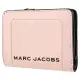 【MARC JACOBS 馬克賈伯】經典立體LOGO壓印撞色扣式零錢短夾(粉)