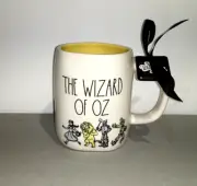 RAE DUNN "WIZARD OF OZ" COFFEE MUG SOLID WHITE YELLOW INTERIOR (NWT)