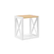 Hampton End Lamp Side Table - White/Natural - White