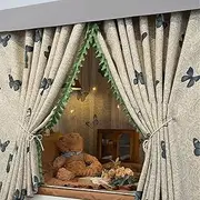 HYJHHY Top Bunk Bed Canopy Thickened Blackout 1m Wide Single Bed Bunk Bed Curtains Dustproof Breathable Decoration Loft Bed Curtains Dormitory(3 Pieces+3 Yarns+top+Stand,1.5m)