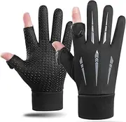[ONQendDv] Warm gloves, Polyester Mittens with Touch Screen Fingers Flap Cover Convertible Mittens Warm Lining Winter Gloves Elastic Cuff Glove