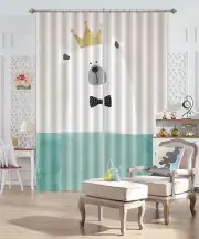 3D Bear crown 4 Blockout Photo Curtain Printing Curtains Drapes Fabric Window AU