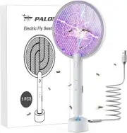 PALONE Electric Fly Swatter 3000V Bug Zapper Racket 2 in 1 Fly Swatter with 1200