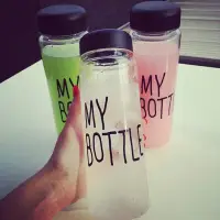 在飛比找Yahoo!奇摩拍賣優惠-韓國my bottle創意透明塑料隨手杯 檸檬水杯帶蓋防漏便