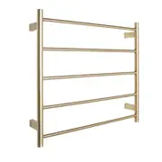 AGUZZO EZY FIT Heated Towel Rail - Round Tube - Dual Wired - (W750mm x H700mm) - PVD Brushed Brass