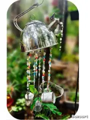 Whimsical Garden Art Teapot Wind Chime