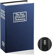 Book Safe with Combination Lock – Jssmst Home Dictionary Diversion Metal Safe Lock Box 2018, Blue Small