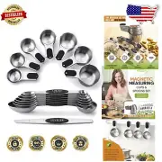 Nestable Magnetic Measuring Cups & Spoons - Durable Stainless Steel Cookware Set