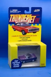 JOHNNY LIGHTNING PULLBACK HO SLOT CAR BODY TJET MUSTANG PURPLE/BLACK FASTBACK