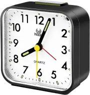 Analogue Quiet Alarm Clock, No Ticking, Quartz Alarm Clock with Loud Alarm, Nigh