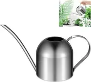 YARNOW Stainless Steel Watering Can, Metal Watering Can Long Spout, Watering Can for Indoor Plants (35 Oz/1 L, Silver)