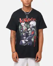 [GOAT CREW] Goat Crew X Naruto Kakashi Vintage T-shirt Black - Size L L Black