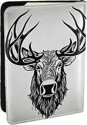 [JEJEA] Deer Print Travel Organizer Credit Cards Case Passport BookPassport Holder Cover Wallet forTraveling,, Black, One Size