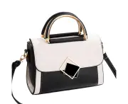 White with black*Small Handbag for Women, Ladies Crossbody Shoulder Bag Purse