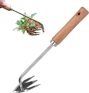 Weed Puller Tool with M-Shape Dandelion, 1Pc Weed Puller Tool Gardening Hand Weeder Tool,V-Shaped 4 Teeth Dual Purpose Weeding Tool,Weed Puller Tool Sharp High Manganese Steel Weeding Tool with Handle