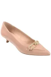 Journee Collection Womens Rumi Pointed Toe Kitten Heel Pumps Blush