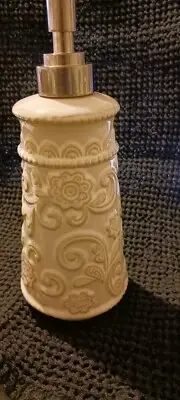 NWT CYNTHIA ROWLEY "FLORAL" LOTION PUMP DISPENSER OFF-WHITE NEW
