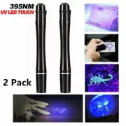 2 Pieces UV Ultra Violet LED Blacklight Light 395nM Inspection Lamp Torch Mini