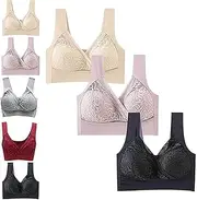 [TANOOS] 2024 New Rosy Lift Bra - Plus Size Comfort Extra Elastic Wireless Support Lace Bra for Women