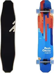 WHOME Pro Design 44 Inch Longboard Skateboard Complete - Dancing Free Style Slide Cruiser - Fresh Cream Longboards for Adult Kids & Beginner